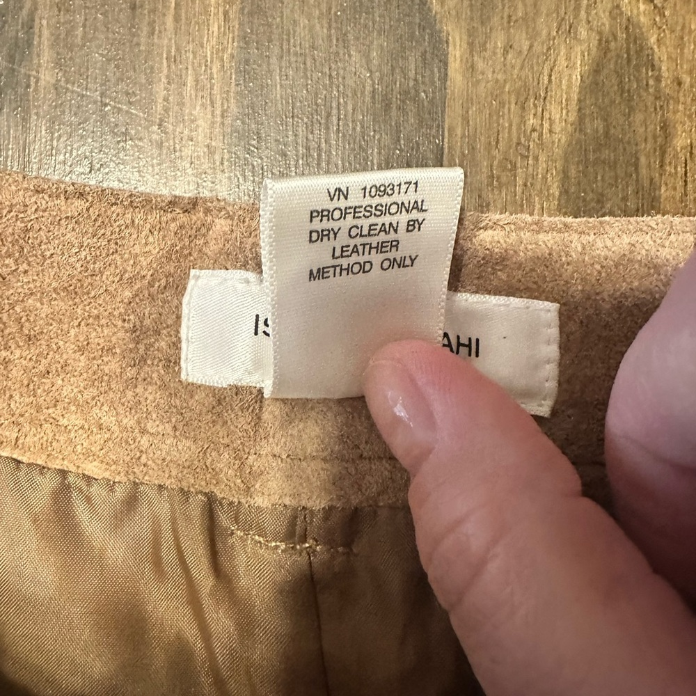 Isaac Mizrahi for Target Tan Suede Genuine Leather Bootcut Pants Size 12 - Picture 7 of 15